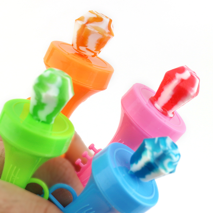 Mini trumpet shaped whistle toy candy with diamond pop lollipop CH-T1404