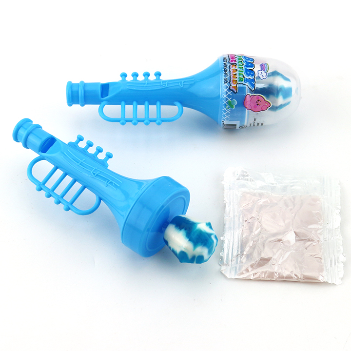 Mini trumpet shaped whistle toy candy with diamond pop lollipop CH-T1404