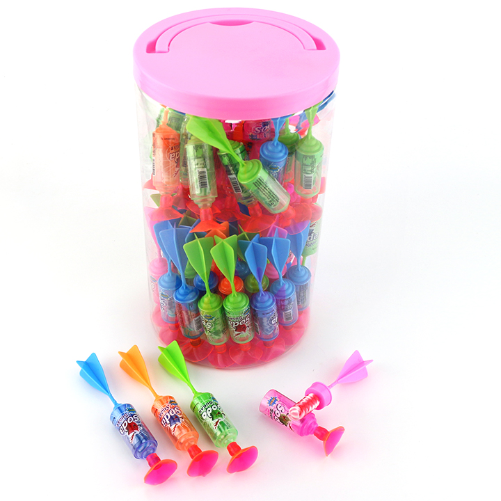 Mini flying dart shaped toy candy with lollipop in Jar CH-T1407
