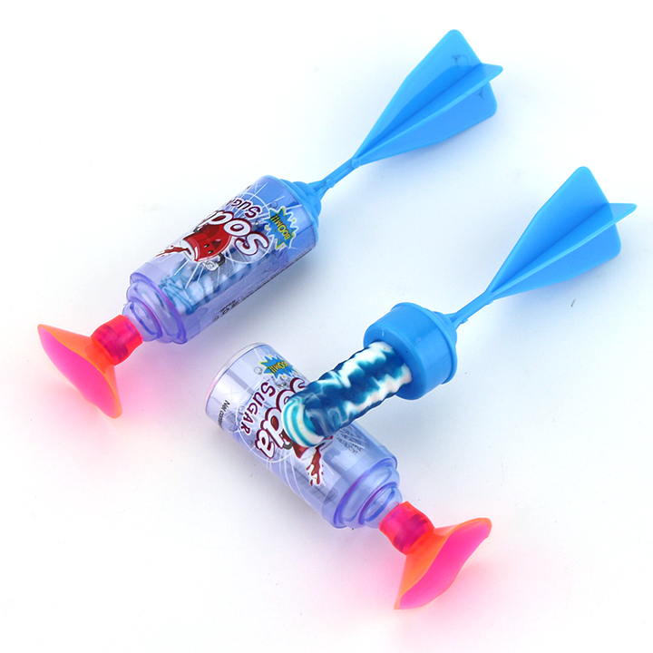 Boxed Mini plastic flying dart shaped toy candy with nipple lollipop CH-T1408