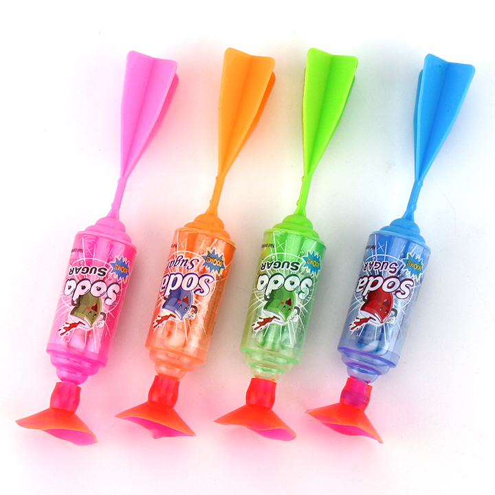 Boxed Mini plastic flying dart shaped toy candy with nipple lollipop CH-T1408