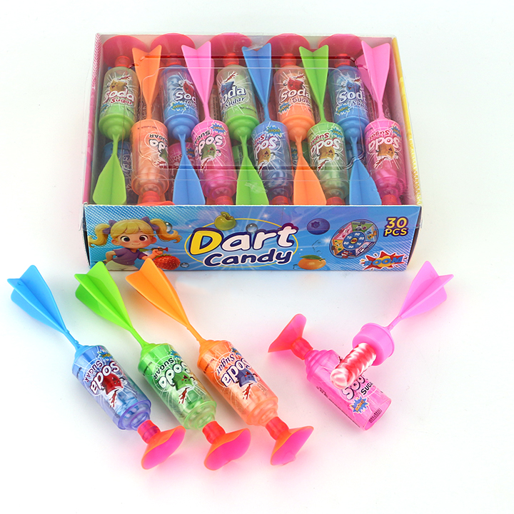 Boxed Mini plastic flying dart shaped toy candy with nipple lollipop CH-T1408