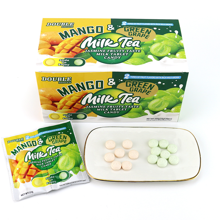 2 in 1 Double fruits flavors Milk Tea pressed tablet candy CH-Z289