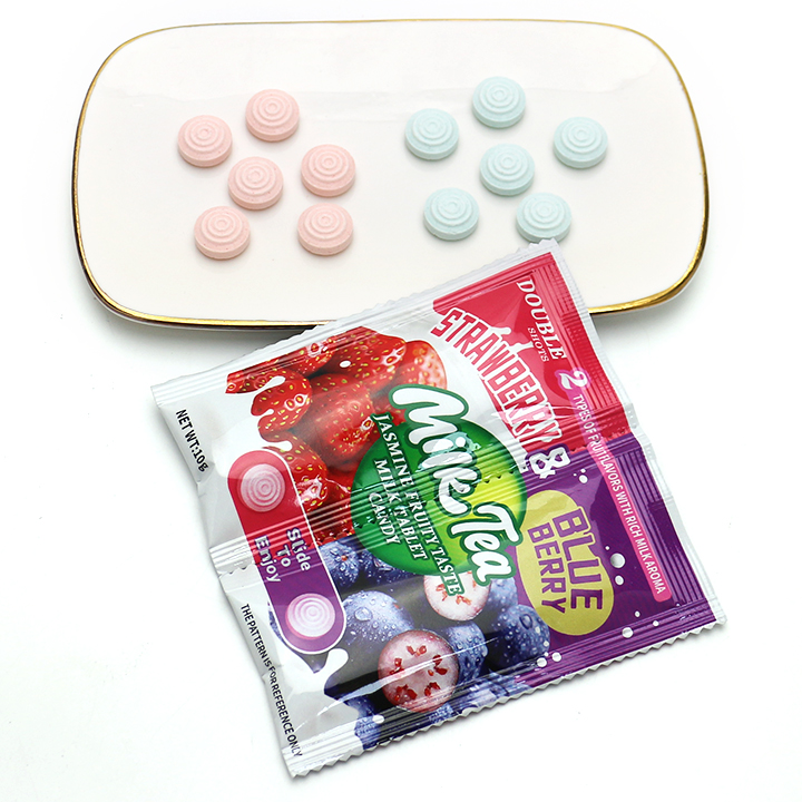 2 in 1 Double fruits flavors Milk Tea pressed tablet candy CH-Z289