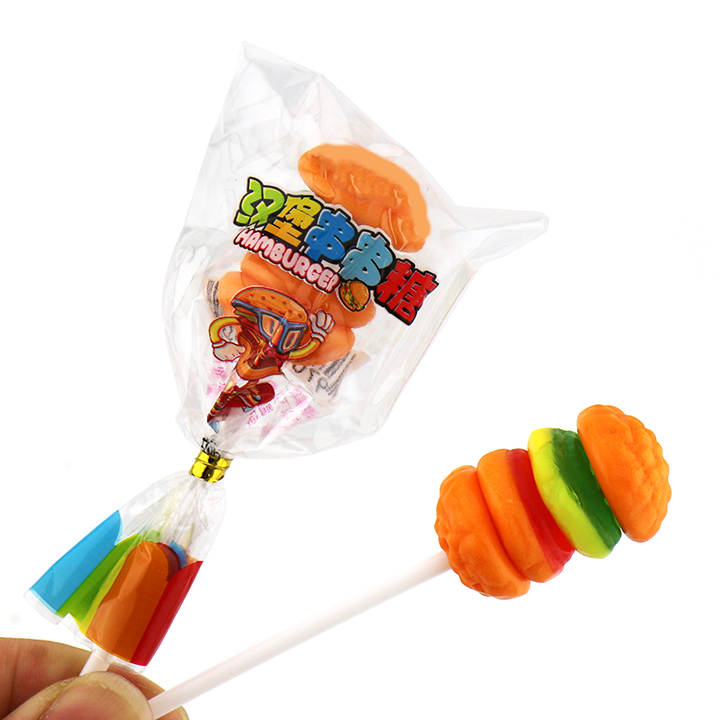 Mini hamburger sof candy Burger shaped Gummy Lollipop Candy CH-J704
