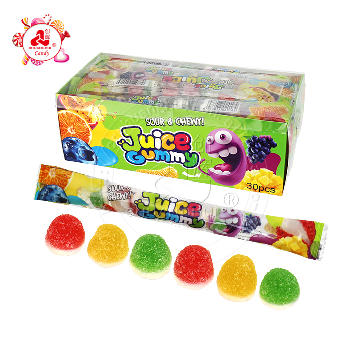 Sour and Sweet Assorted Fruit Juice Gummy Drops Candy CH-J705