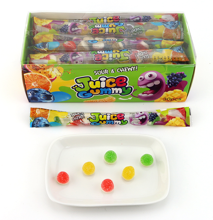Sour and Sweet Assorted Fruit Juice Gummy Drops Candy CH-J705