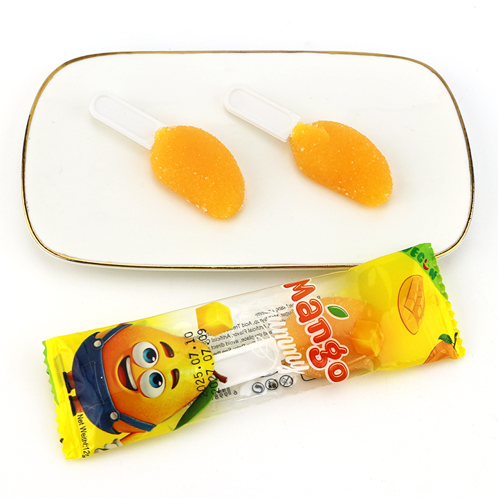 Fruit Mango Gummy 3D Mango shaped Soft Gummy Lollipop Candy CH-J706