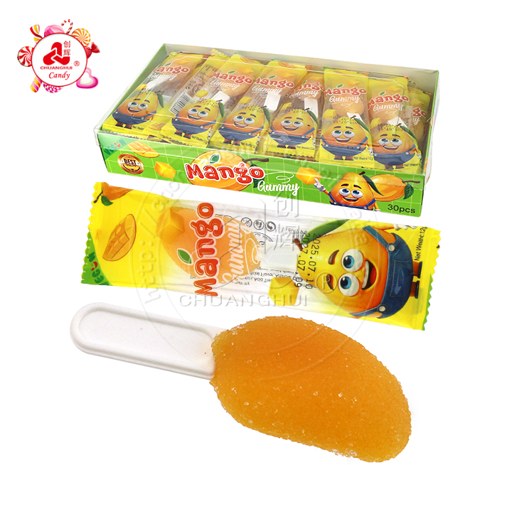Fruit Mango Gummy 3D Mango shaped Soft Gummy Lollipop Candy CH-J706