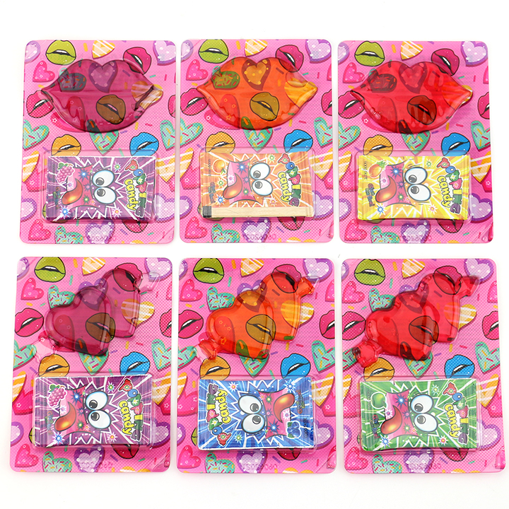 2-in-1 Red lips, heart heartbeat candy jelly with popping candy CH-J707