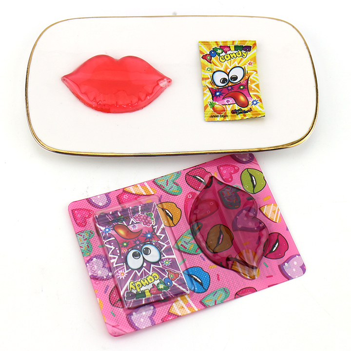 2-in-1 Red lips, heart heartbeat candy jelly with popping candy CH-J707