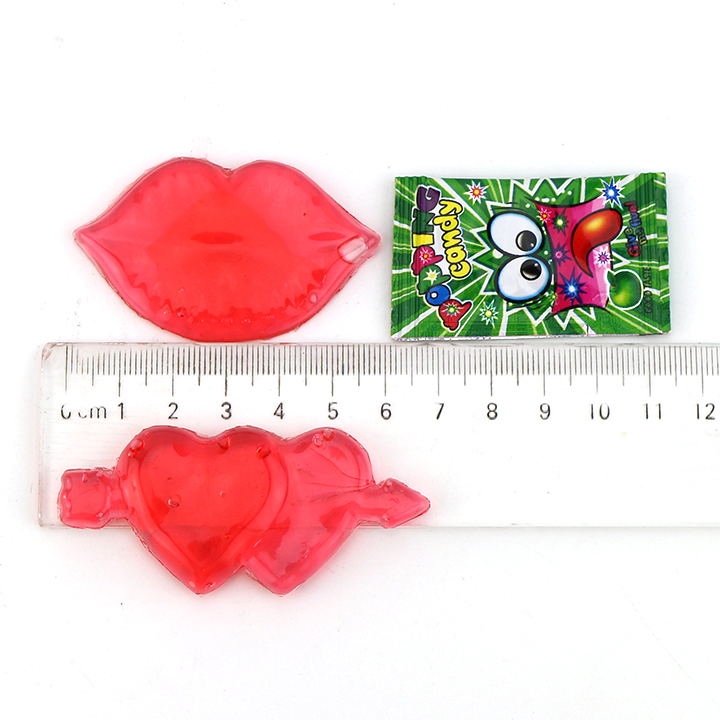 2-in-1 Red lips, heart heartbeat candy jelly with popping candy CH-J707