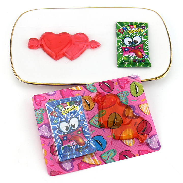 2-in-1 Red lips, heart heartbeat candy jelly with popping candy CH-J707
