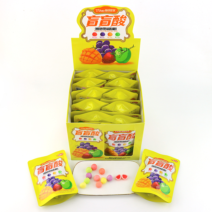Crispy Sugar coated sour chewable gummy candy in bag CH-J714