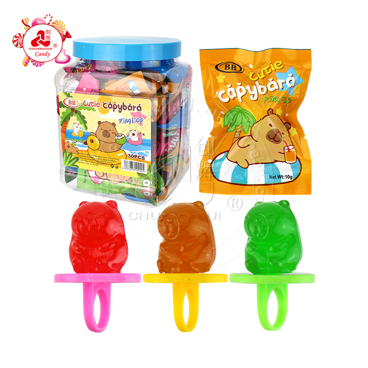 Cartoon Capybara shaped ring lollipop candy toyCH-T1412