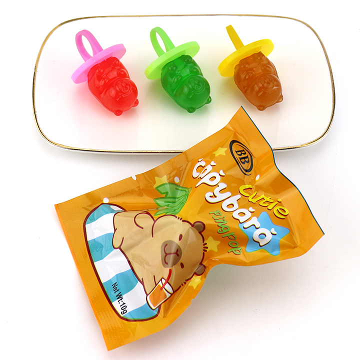 Cartoon Capybara shaped ring lollipop candy toyCH-T1412