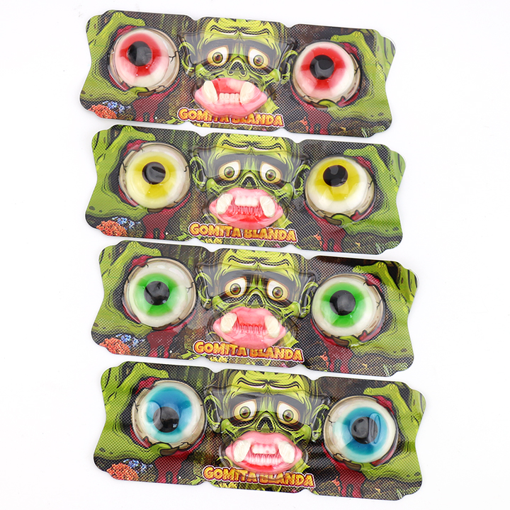 Halloween zombie candy eyeball + teeth shaped gummy candy CH-J719