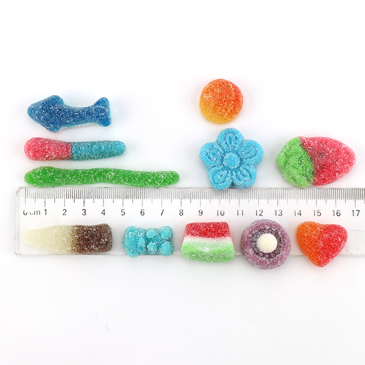 600g Assorted fruit flavored chewy gummy mixed candy box with various shapes CH-J721