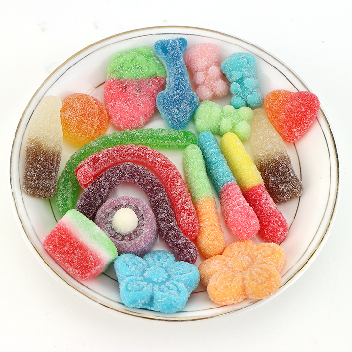 600g Assorted fruit flavored chewy gummy mixed candy box with various shapes CH-J721