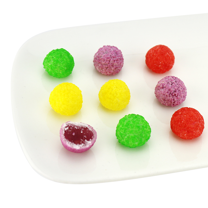Prank Cripsy acid candy sugar coated sour fruits gummy candy CH-J722