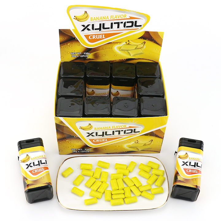 Sugar Free mint bubble gum fruit flavored Xylitol chewing gum in Square Bottle CH-E347
