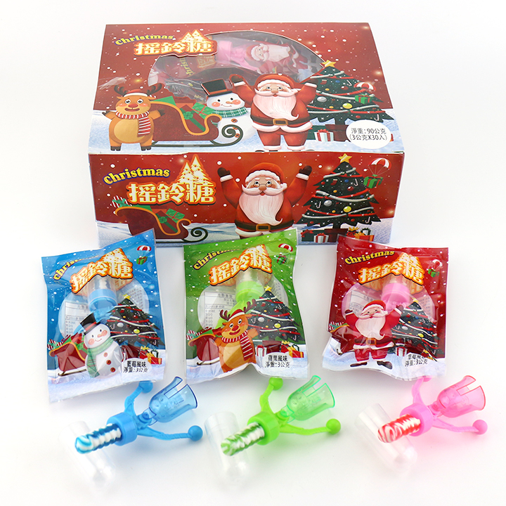 Christmas candy toy Rattle Sound Toy Shaking Bell Toy with Lollipop Candy CH-T1414