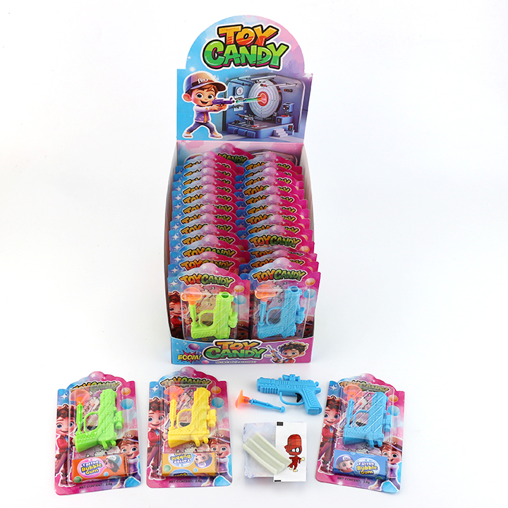 Mini Sucker bullet gun toy with bubble gum candy and tattoo stickers CH-T1415
