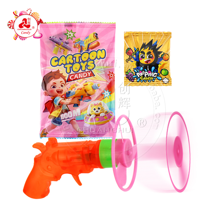 Cartoon Catapult toy Shooting Flying Saucer Gun Toy Candy with popping candy CH-T1418