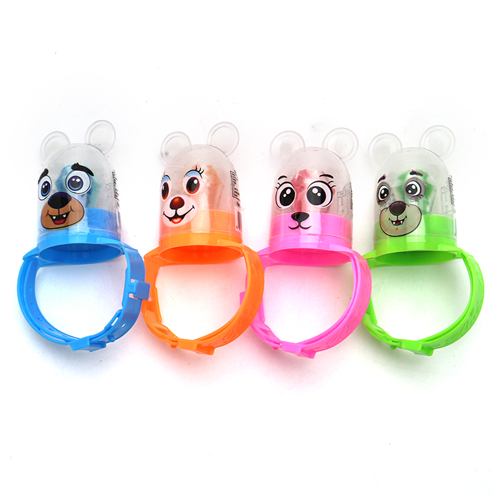 Cartoon Bear head watch toy with diamond pop lollipop and mini colored candy CH-T1421