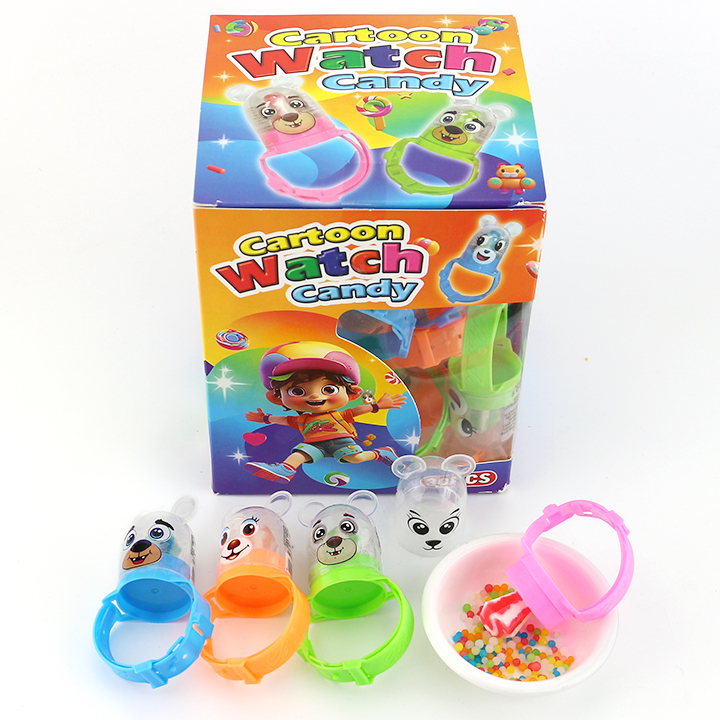 Cartoon Bear head watch toy with diamond pop lollipop and mini colored candy CH-T1421