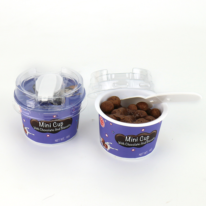 Choco cookie balls Mini Cup with Crispy Chocolate Biscuits CH-BC165