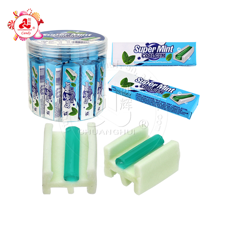 Halal Peppermint Flavoured Bubble Gum with Super Mint Cool Gum jelly CH-E350