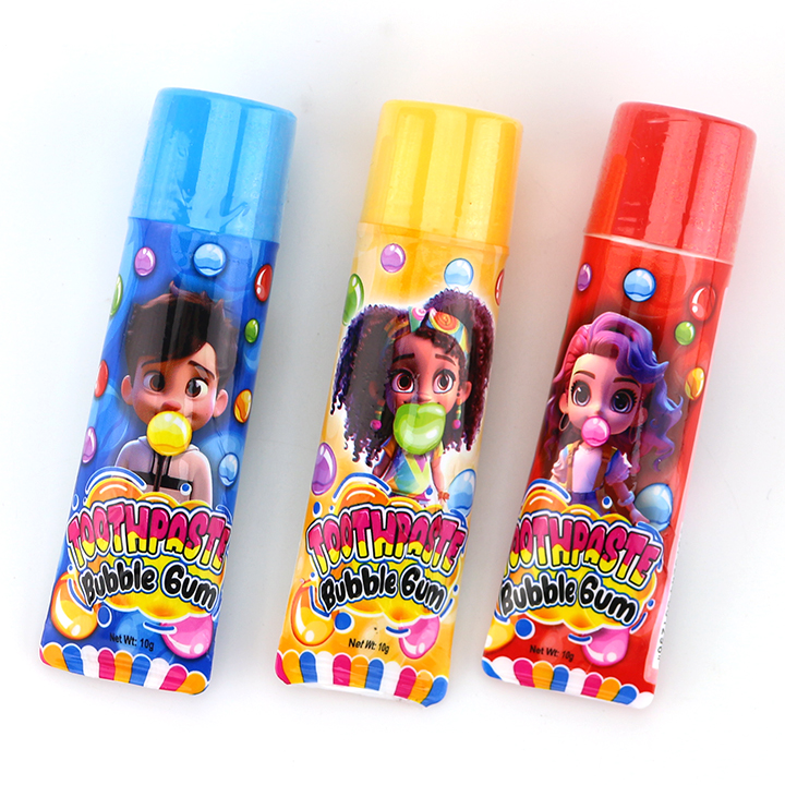 Colorful toothpaste tubes and colorful Mini square bubble gum CH-E351