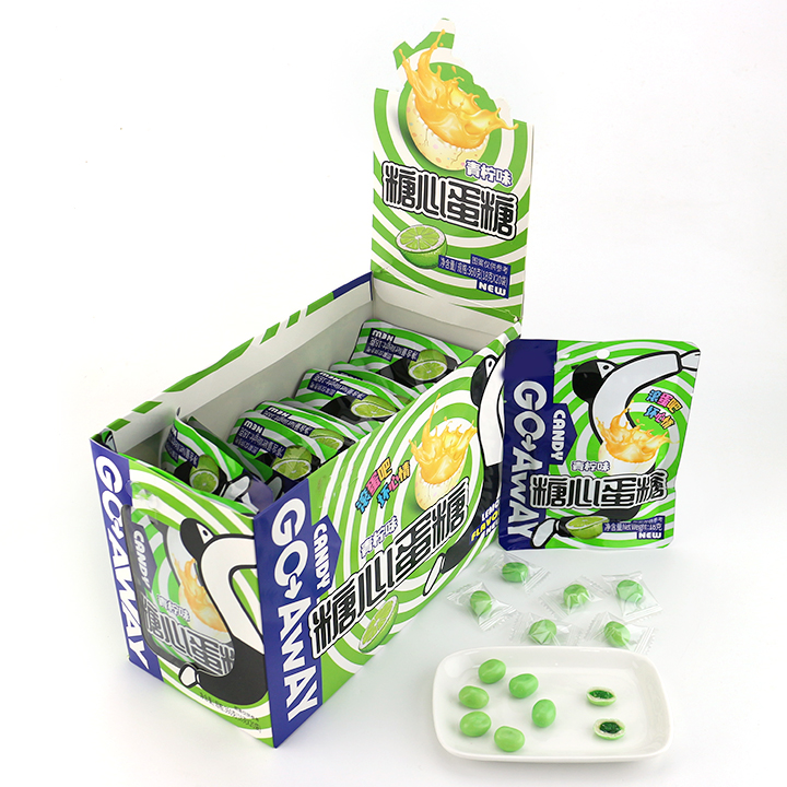 Mixed fruit flavored egg shaped chewy soft candy with jam filled CH-J7265