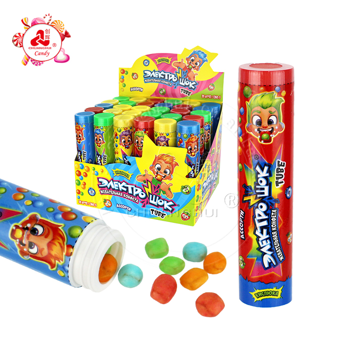 Colorful Super Sour Chewing Soft Gummy Candy in Small Tube CH-J726