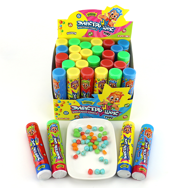 Colorful Super Sour Chewing Soft Gummy Candy in Small Tube CH-J726