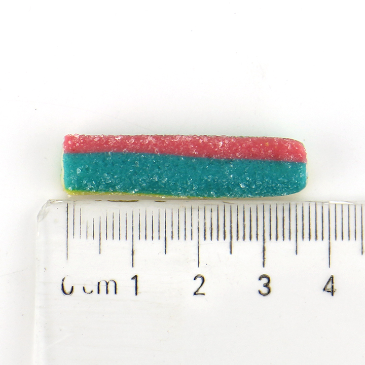 Monster design Candy Short Straw Licorice Soft Gummy Candy Strips with Sour Powder Filling CH-J727