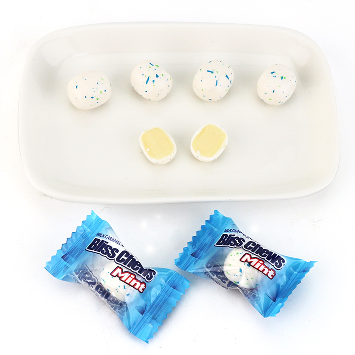 Crispy mint Bliss chews soft candy with milk caramel and butter filling CH-J658