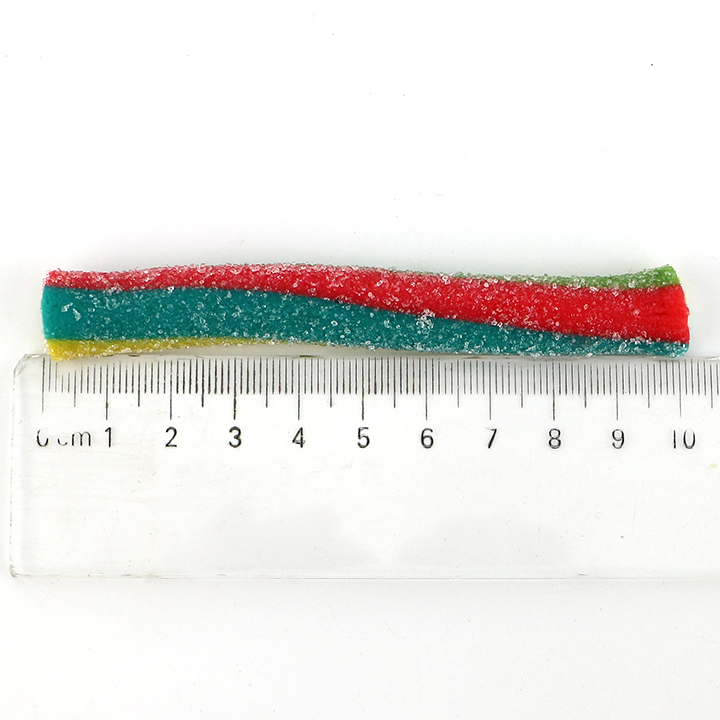 9g Candy Party Straw Licorice Soft Gummy Candy Strips with Sour Powder Filled CH-J728