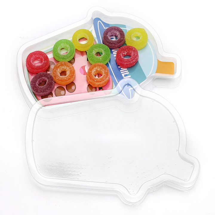Colorful chewable Donuts gummy candy in Bubble Tea Cup Box CH-J729