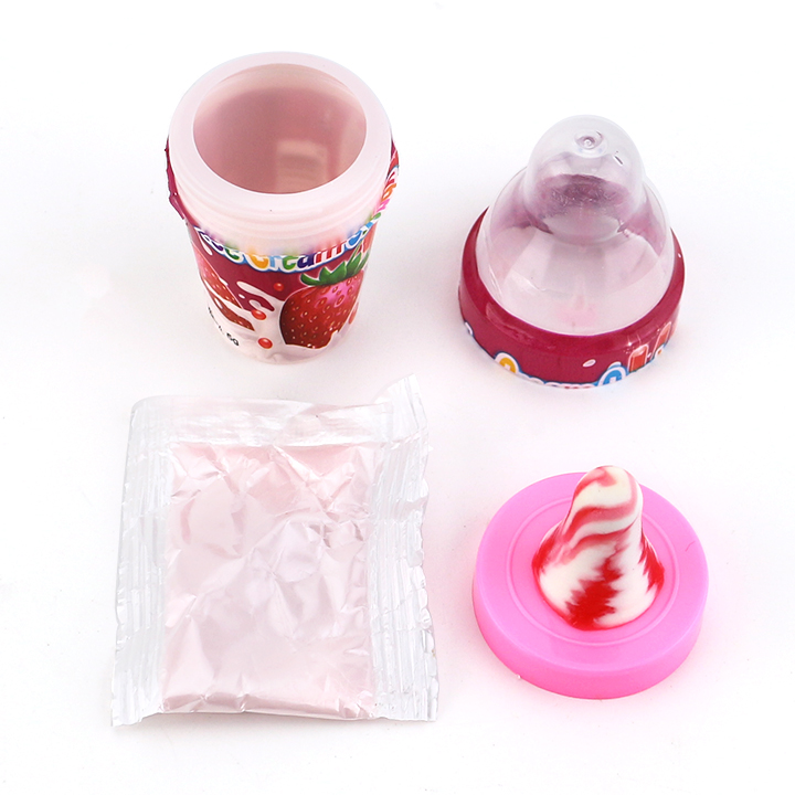 Round Ice Cream nipple pop lollipop with sour powder candy CH-N763