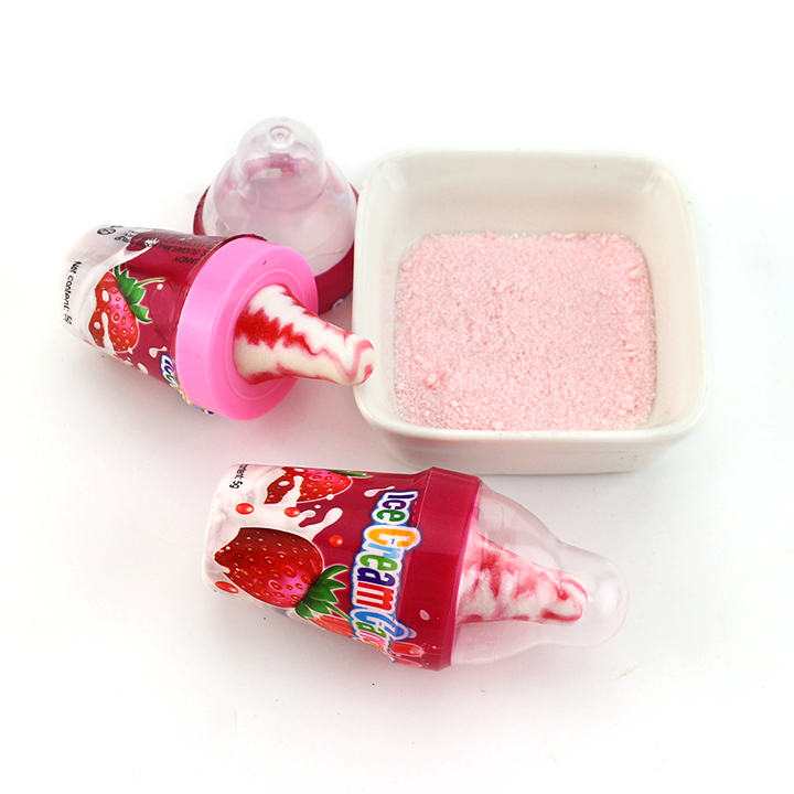 Round Ice Cream nipple pop lollipop with sour powder candy CH-N763