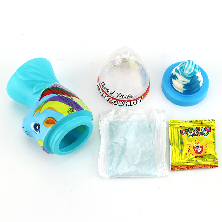 3 in 1 Cartoon unicorn horse pop lollipop with sour powder and popping candy CH-N765