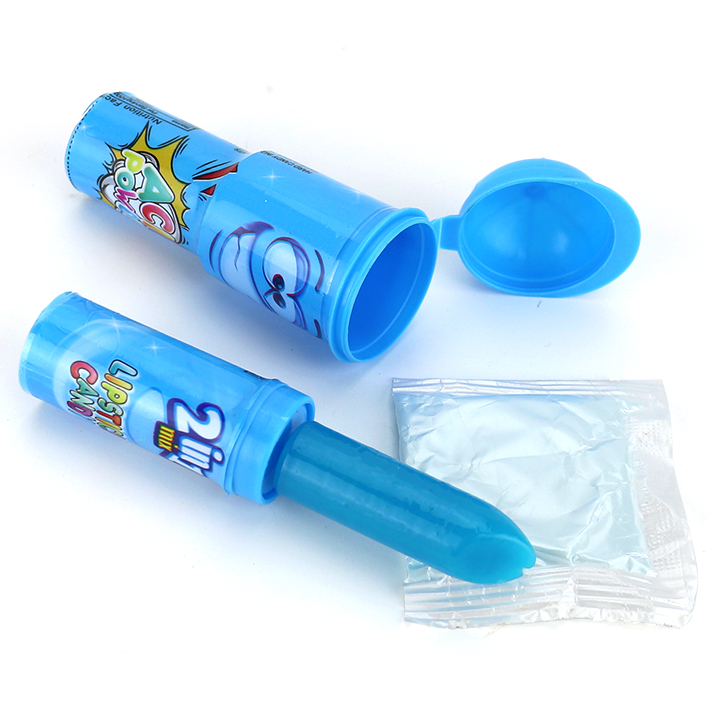 2-in-1 Finger push lipstick lollipop with sour powder candy CH-N766