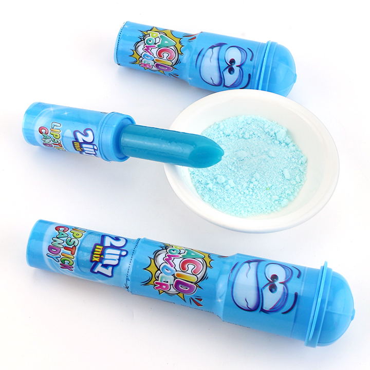 2-in-1 Finger push lipstick lollipop with sour powder candy CH-N766