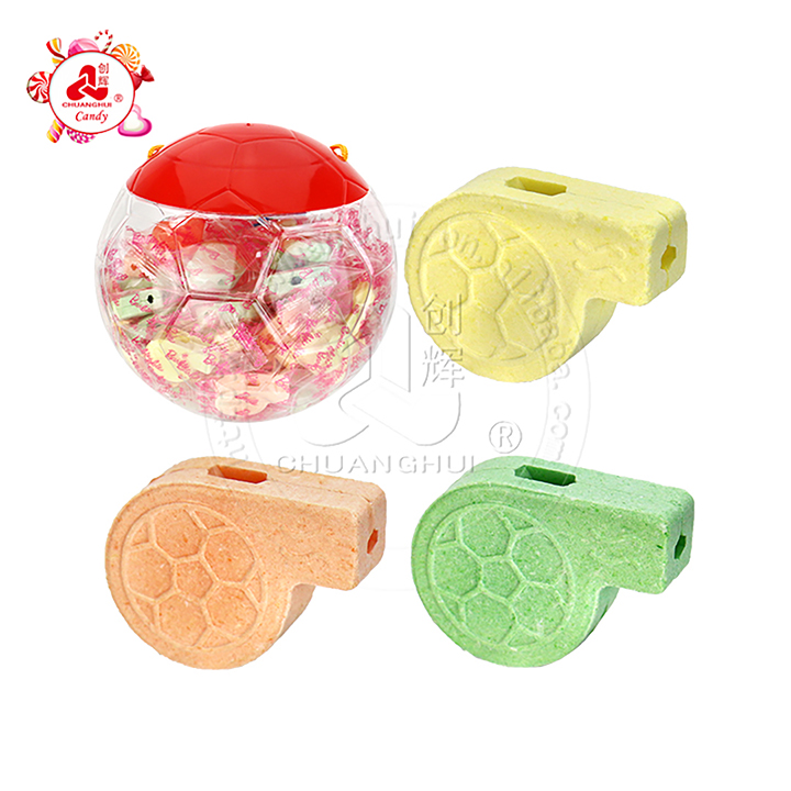 2026 World Cup Football whistle shaped pressed tablet candy CH-Z293