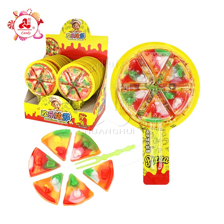 Halal Pizza Fudge Big Pizza Shaped Fruit Flavor Gummy candy CH-J732