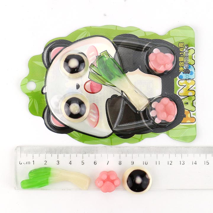 Halal Panda Bamboo Gummy candy Fudge Eyeball, cat paw, scallion shaped Fruit Flavor CH-J733