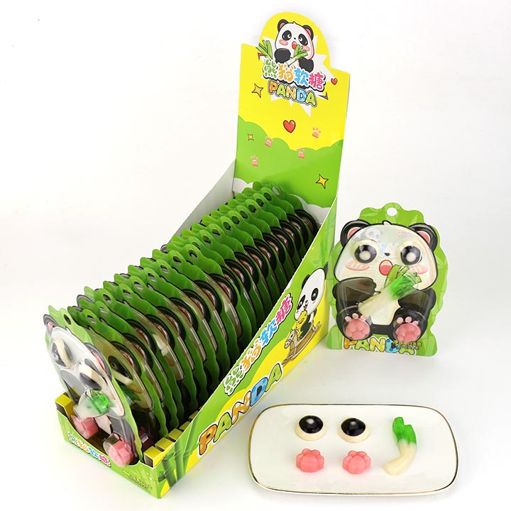Halal Panda Bamboo Gummy candy Fudge Eyeball, cat paw, scallion shaped Fruit Flavor CH-J733