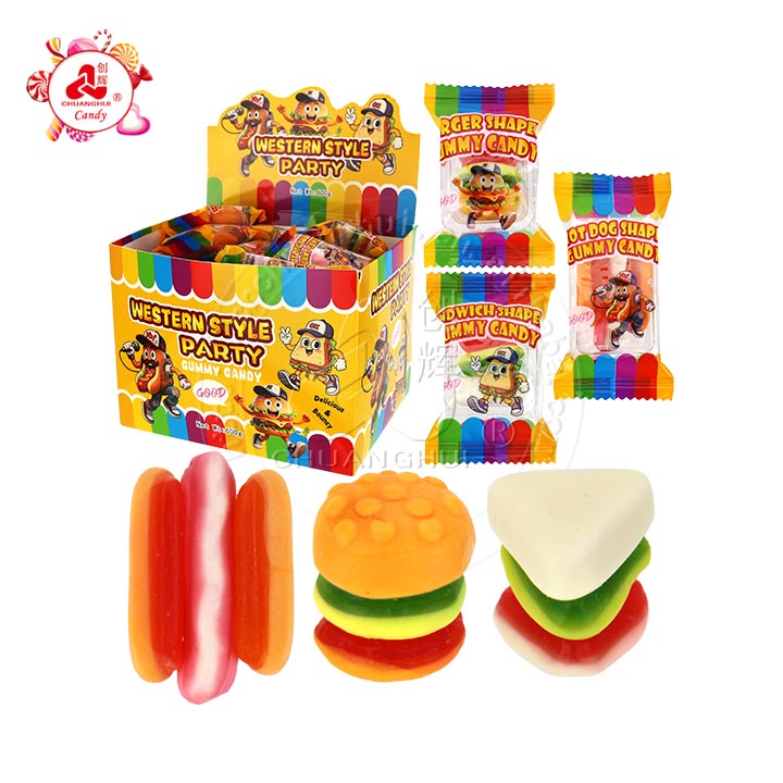 Mixing Western Style Party fast food Fudge Hot dogs, sandwiches, burger shapes Fruit Flavor Gummy candy CH-J734